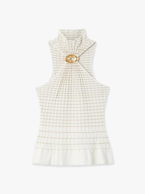 CASABLANCA White Pleated Mosaic Top