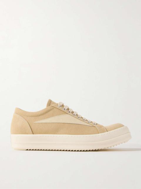 Rick Owens DRKSHDW Vintage Suede-Trimmed Denim Sneakers