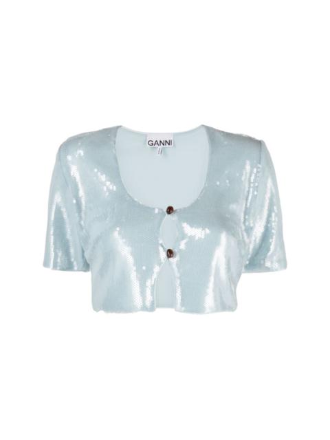 sequin-embellished cropped blouse