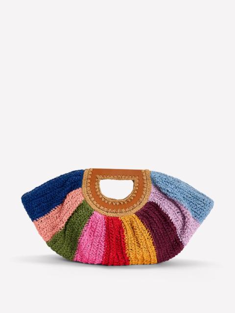 BODEN Raffia Moon Clutch-Multi Stripe