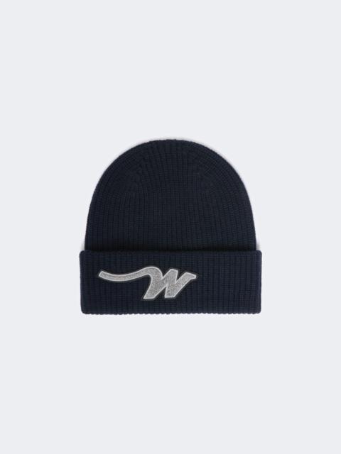 WEEKEND Max Mara ALBEN Wool beanie with “W” patch - NAVY