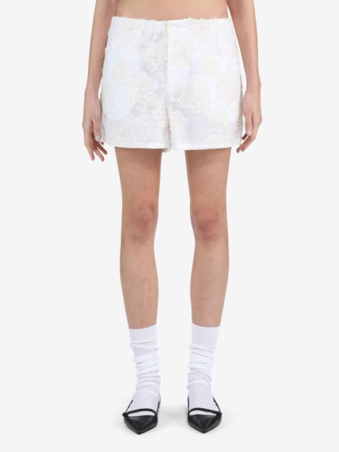 N°21 FLORAL-EMBROIDERED SHORTS