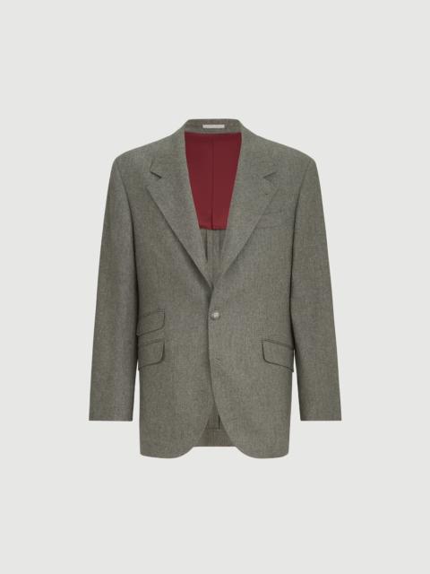 Brunello Cucinelli Virgin wool flannel Cavallo Tailor blazer with metal buttons