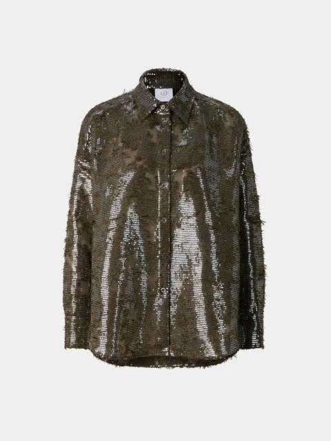 BOGNER Florence Sequin Shirt Blouse in Olive