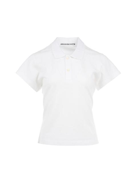 Alexander Wang Shrunken Allover Polo Tee