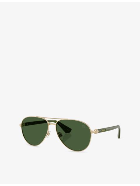 Burberry BE3167 Aviator-Frame Metal Sunglasses
