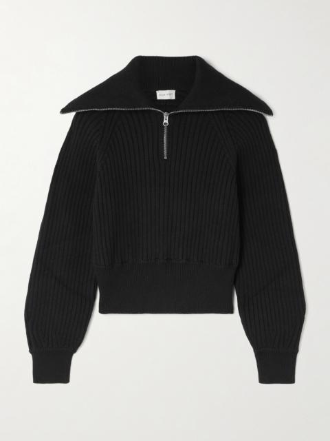 HIGH SPORT Chester Ribbed Cotton-blend Half-zip Sweater