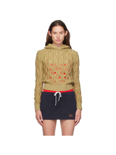 ISA BOULDER Beige Fudgy Sloping Hoodie