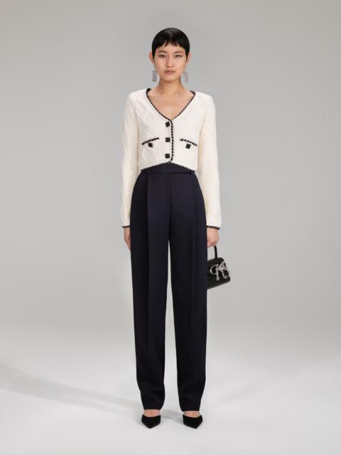 self-portrait Cable Knit Cardigan