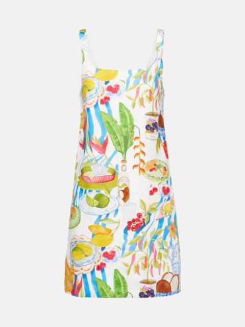 FARM RIO Printed linen minidress