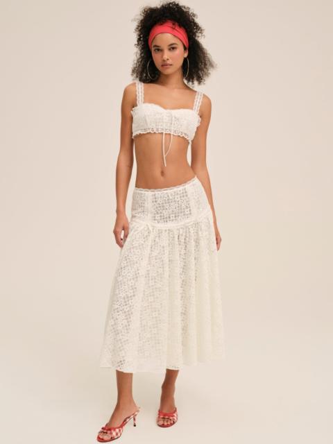For Love & Lemons Daisy Lace Midi Skirt