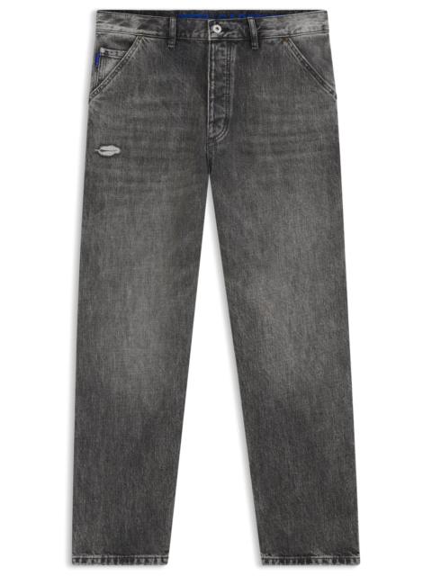 HUGO BAGGY-FIT BLACK JEANS WITH CARPENTER DETAILS
