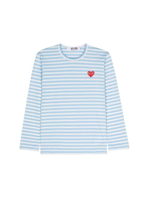 logo-appliqué striped cotton T-shirt