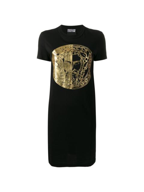 foil-print T-shirt dress