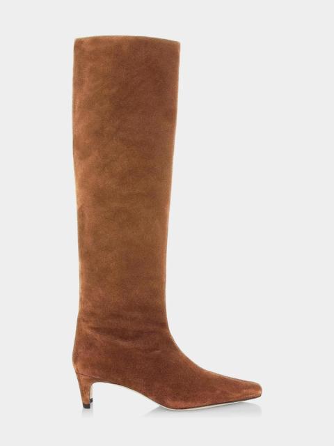STAUD Wally Suede Knee-High Boots