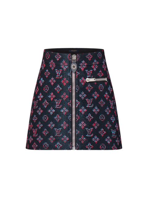 Louis Vuitton Monogram Jacquard Zip-Up Mini Skirt
