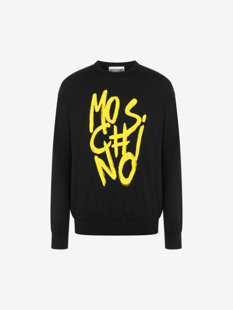 Moschino SCRIBBLE LOGO COTTON SWEATSHIRT