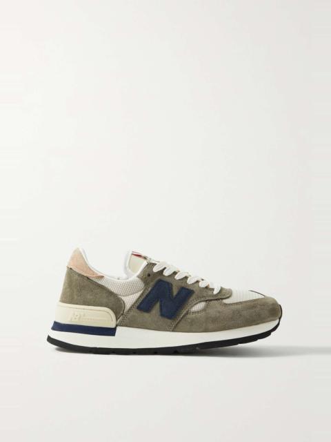 M990v1 suede and mesh sneakers