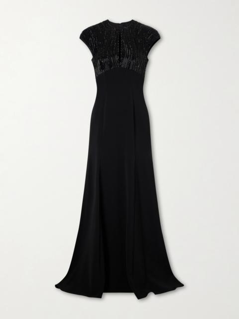 JENNY PACKHAM Moonveil Embellished Georgette-crepe Gown