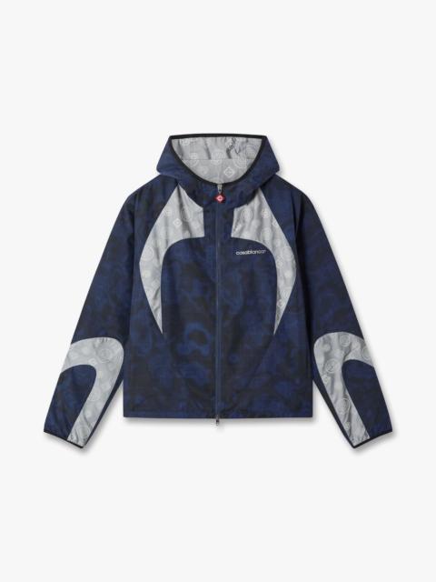 CASABLANCA Blue Heatmap Zip-Up Hooded Jacket