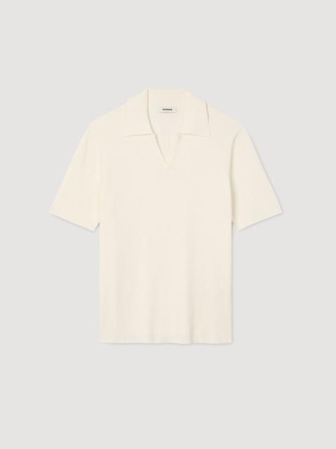 Sandro RIB KNIT POLO SHIRT