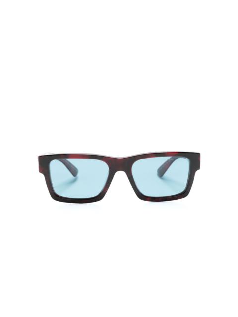 tortoiseshell-effect rectangle-frame sunglasses