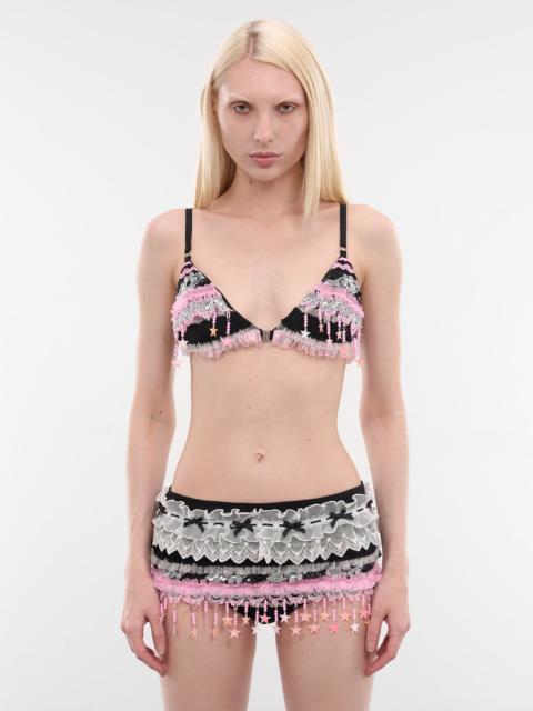 Chopova Lowena Starbrites Ruffled Patchwork Bra
