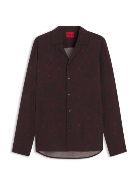 HUGO RELAXED-FIT SHIRT WITH PLAYING-CARD PRINT