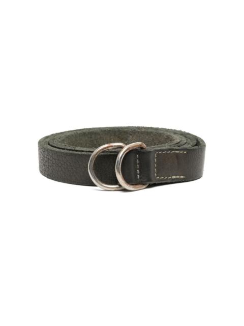 Guidi double-buckle leather belt
