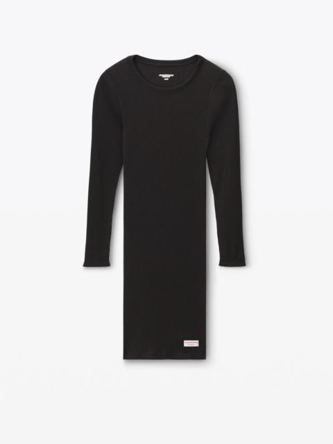 Alexander Wang long sleeve loungewear dress in ribbed cotton jersey