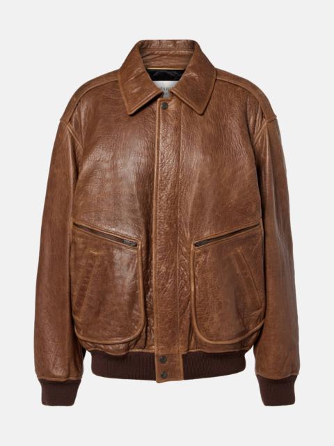 SAINT LAURENT Padded leather blouson jacket