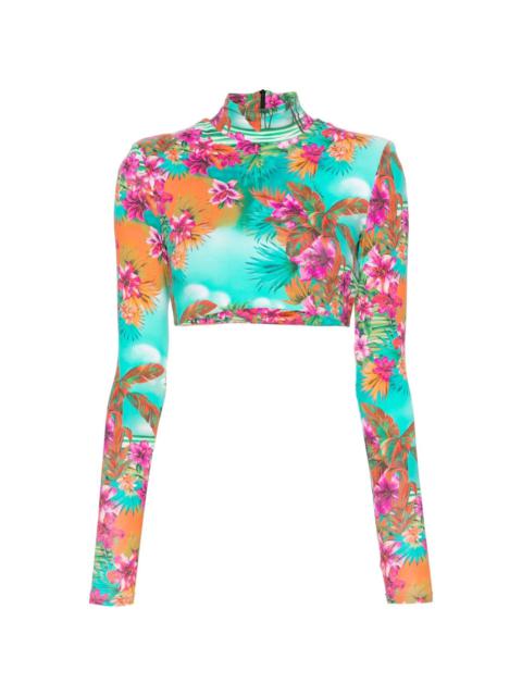 Hawaii-print crop top