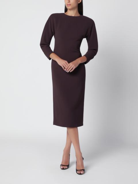 THE ANDAMANE Rouge noir midi dress with rounded shoulders