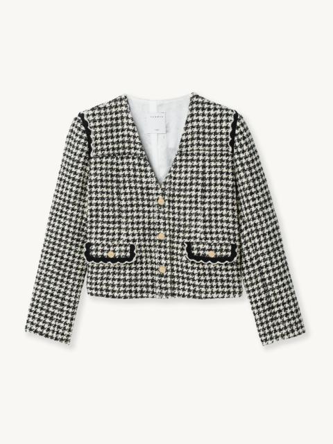 Sandro Houndstooth tweed jacket