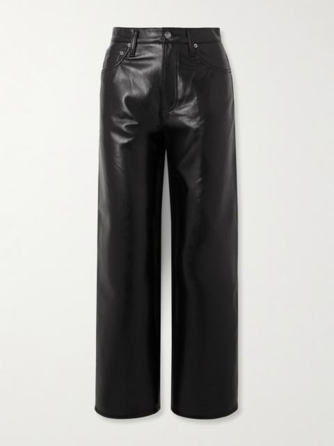 AGOLDE Ren Cropped High-rise Wide-leg Recycled Leather-blend Pants