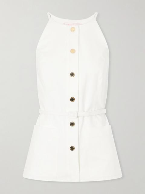CAROLINA HERRERA Belted Cotton-blend Blouse
