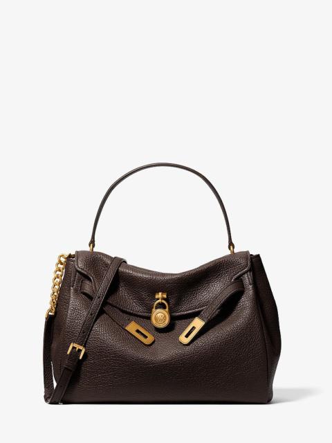 MICHAEL KORS Hamilton Moderne Large Textured Leather Slouchy Satchel