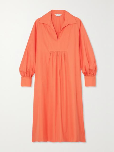 Max Mara Nupar Cotton-poplin Midi Dress