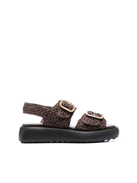 chunky woven raffia sandals