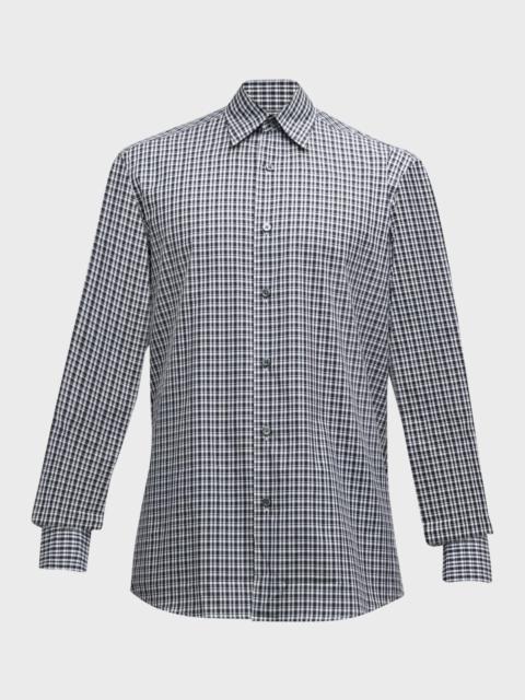 Men's Cotton Check-Print Sport Shirt