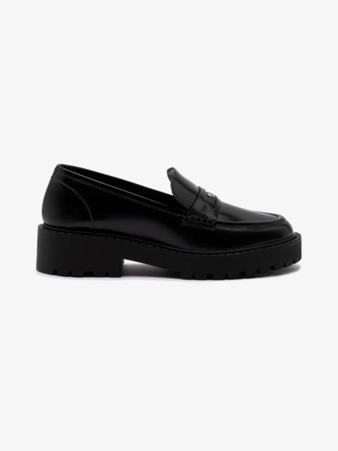 Larroudé Suki Lugsole Loafer In Black Box Leather