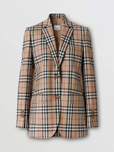 Vintage Check Wool Tailored Jacket