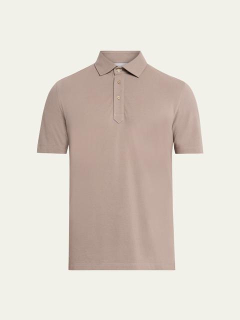 Brunello Cucinelli Men's Cotton Pique Polo Shirt