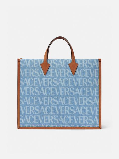 VERSACE Versace Allover Denim Tote Bag