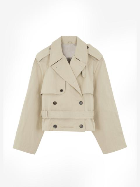 The Frankie Shop Mads Cropped Trench - Beige