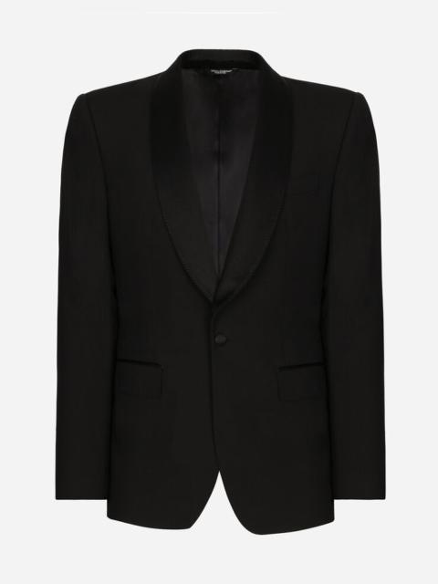 Single-breasted stretch wool Sicilia-fit tuxedo jacket