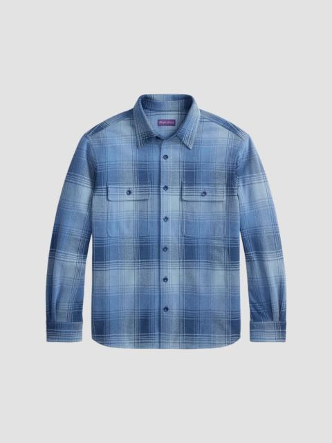 Ralph Lauren Men's Plaid Cotton-Cashmere Shirt Jacket - Winward Blue
