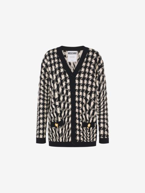 Moschino MORPHED PIED DE POULE STRETCH CARDIGAN