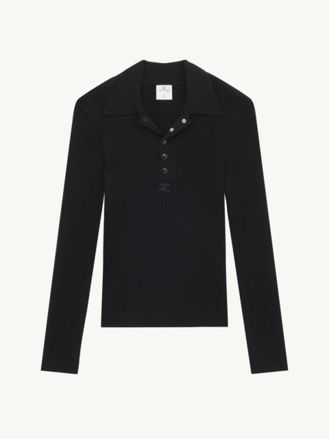 courrèges RIB KNIT AC POLO