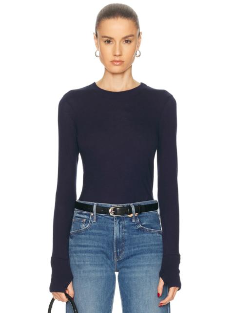 Enza Costa Cashmere Easy Cuffed Crewneck Top